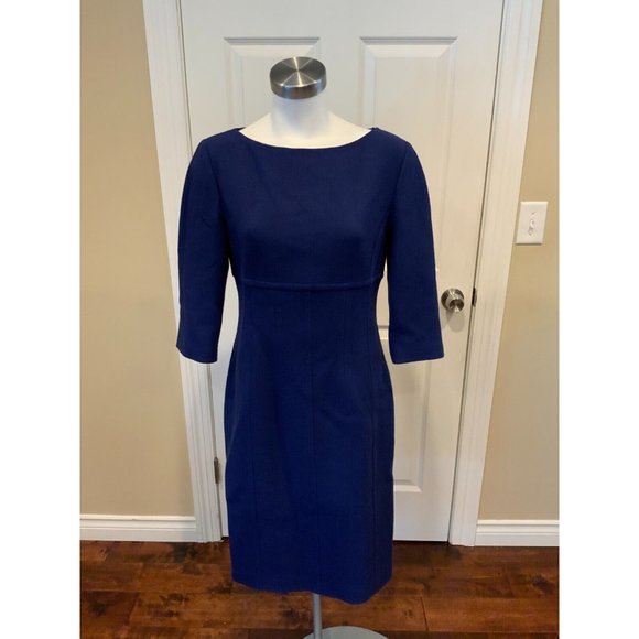 Michael Kors Collection Navy Blue Wool Crepe Dress, Size 10 NWT $1,995 - Picture 1 of 6